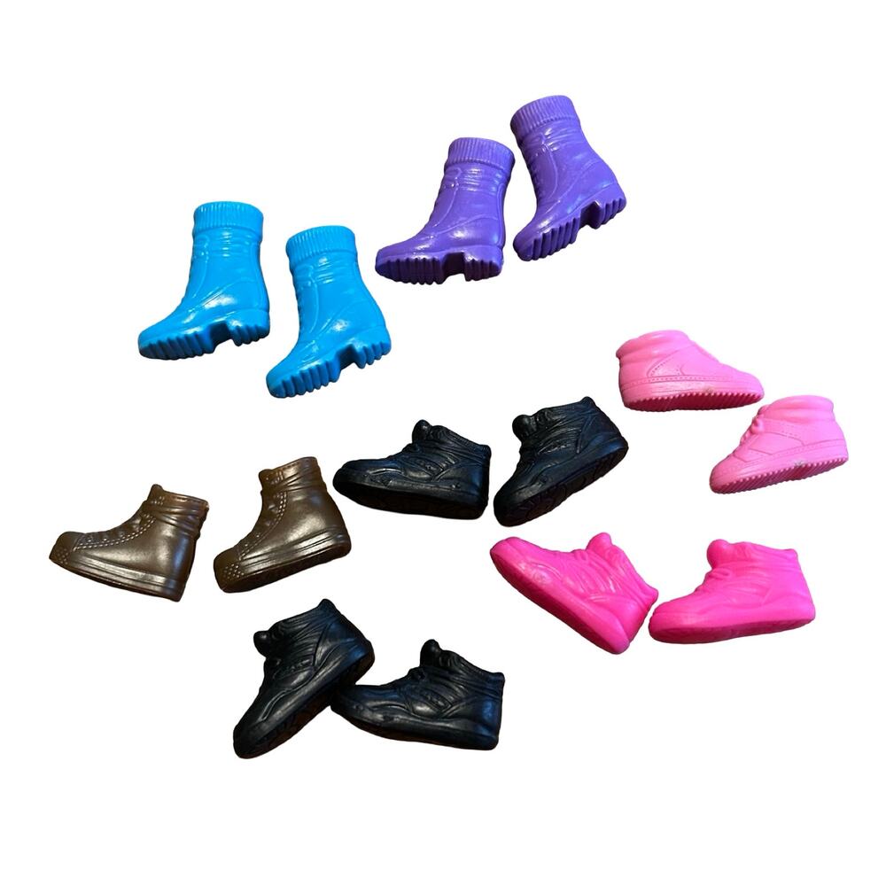 Barbie Hiking Boots and High Top Athletic Shoes 7 Pairs Multicolor
